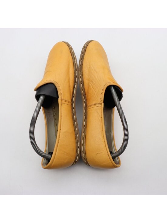 Sabah Turkish Signature Yellow Leather Men’s EU 41 Slip On Handmade Loafers
